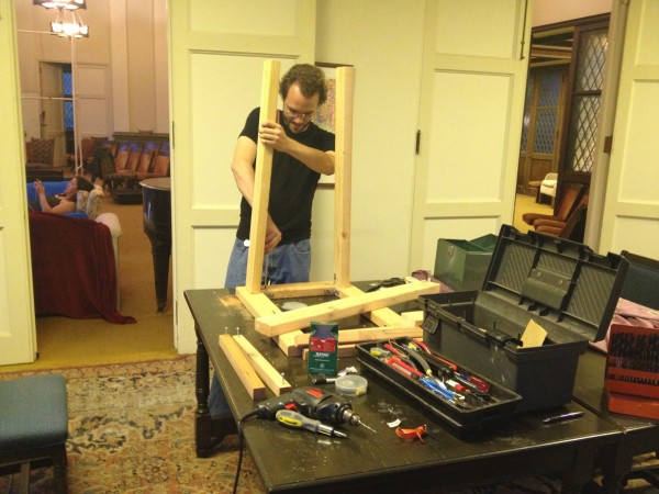Working on the frame for the evapotron