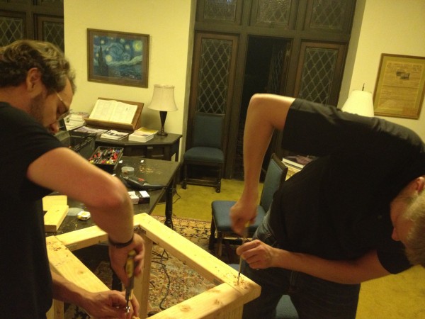 Working on the frame for the evapotron